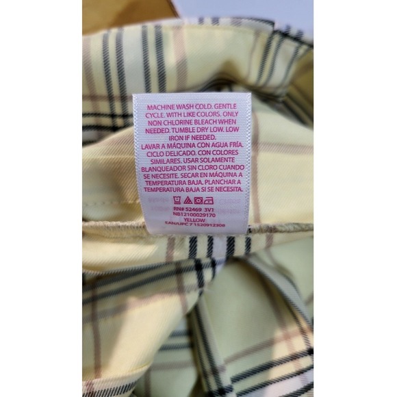 Y2k No Boundaries Plaid Pleated Mini Skirt Yellow Schoolgirl Style L (11-13) - Picture 6 of 6